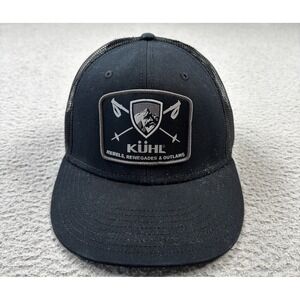 Kuhl Snap Back Hat Black Mesh Cap Trucker Patch Rebels‎ Renegades Outlaws